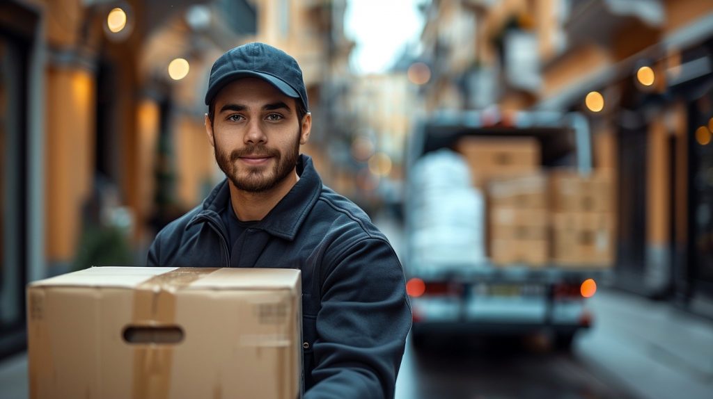 Movers using reusable packing materials and electric trucks